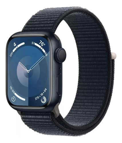 Apple Watch Series 9 45mm Azul Midnight Pulseira Nylon Loop