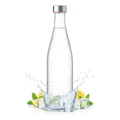 Garrafa Vidro 1 Litro Água Suco Tampa Inox Antivazamento Transparente