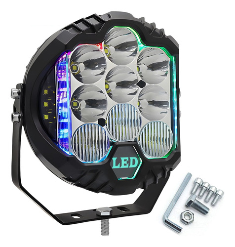 Foco Moto Tres Lados Luminoso Rgb Coche Led Faro