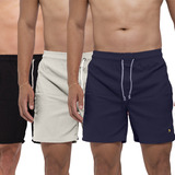 Kit 3 Bermuda Short Linho Premium Masculino Mauricinho Praia