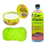 Shampoo Carwash 1l Con Esponja Microfibra Y Cera En Pasta