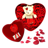 Caja Rosas Pétalos De Jabón Regalo San Valentín Corazón 