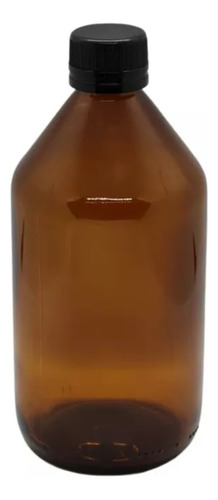 10 Frascos Botella Jarabe Ambar 500cc Con Tapa Y Inserto 