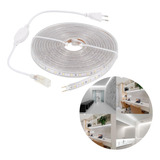 Fita Led Chata 5 Metros 6000k Branco Frio + Conector 220v