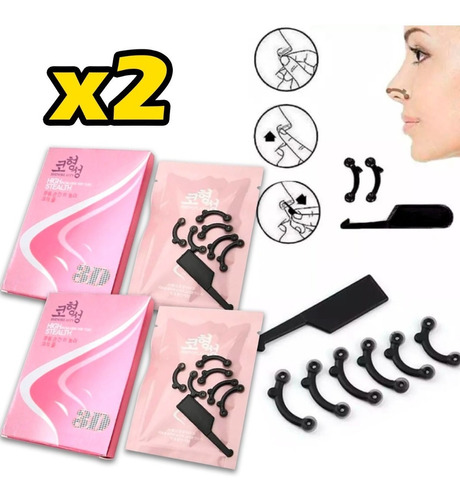 Pack X2 Corrector Nasal Respingador De Nariz Instantaneo