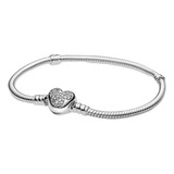  Pulsera Pandora Pandora Moments Corazón De Mickey De Plata Para Adultos 18cm De Largo