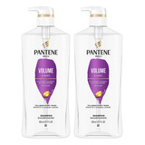 Pantene Shampoo Twin Pack With Hair Traaty Volume Cuerpo Par