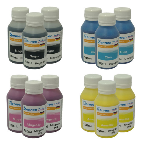 Tinta Kennen Inks Pigmentada Para Hp 8620 8640 Combo 4x300ml