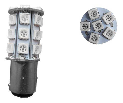 Foco Automotriz De Led 1141 Rojo Con Estrobo 12v Pza Ds