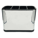 Escorredor Porta Talheres Pia Silver Inox Ke Home 18x13cm 