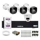 Kit Intelbras 4 Cameras 1220, Full Color Dvr 4ch, 1tb Purple
