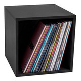 Nicho Suporte Lp Vinil Premium Record Box Em Madeira Preto