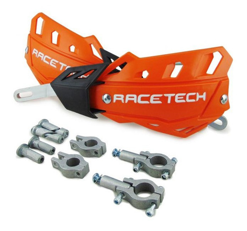 Cubremanos Moto Racetech Aluminio Flx Color Naranja Universa