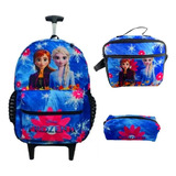 Mochila Frozen Rodinhas Infantil Escolar Anna Elsa