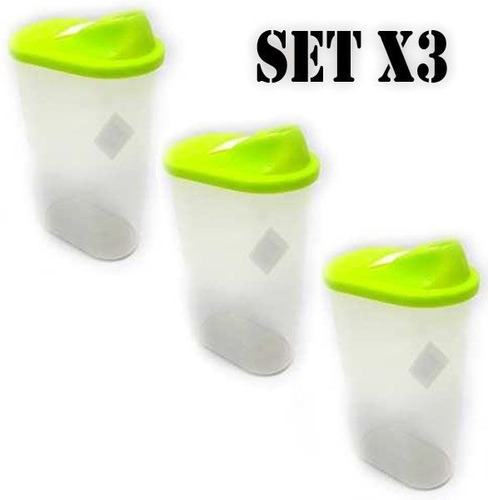 Set X 3 Dosificadores Yerba Azucar Especias Dispenser