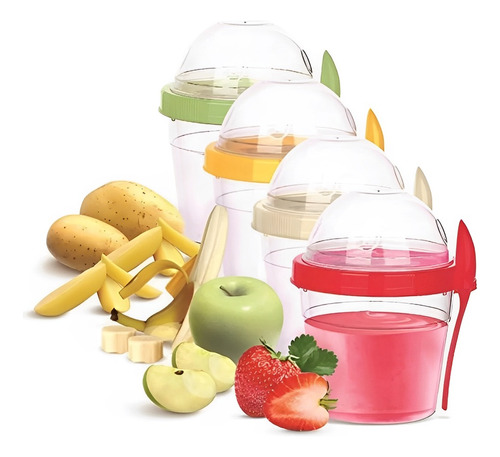 Vaso Para Yogurt Con Cereal Frutas Portatil Desayuno Niños