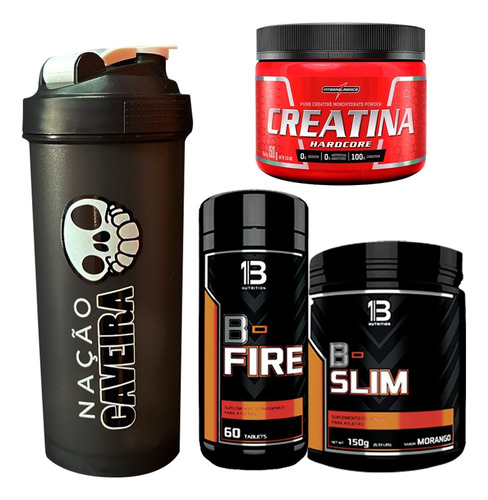 Kit Emagrecedor B Fire + B Slim + Creatina + Brinde