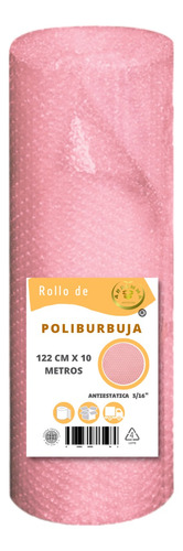 Papel Plastico Burbuja Chica Rosa Antiestatica Rollo 122x10m