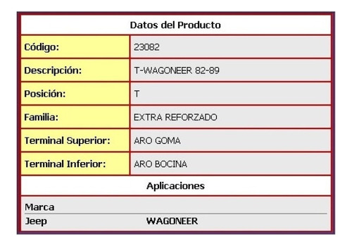 Amortiguador Grand Wagoneer 1982-1987 Trasero Foto 2