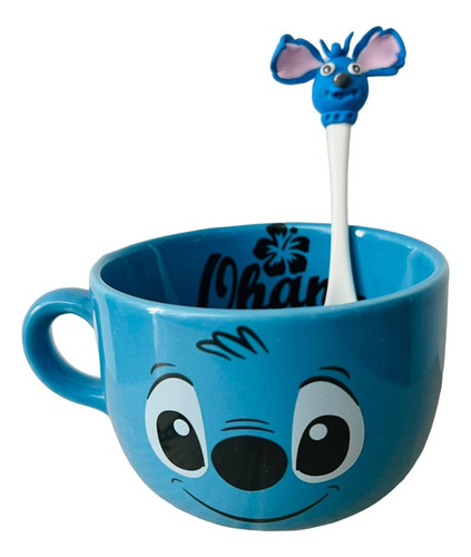 Tazon Stitch Con Cuchara 