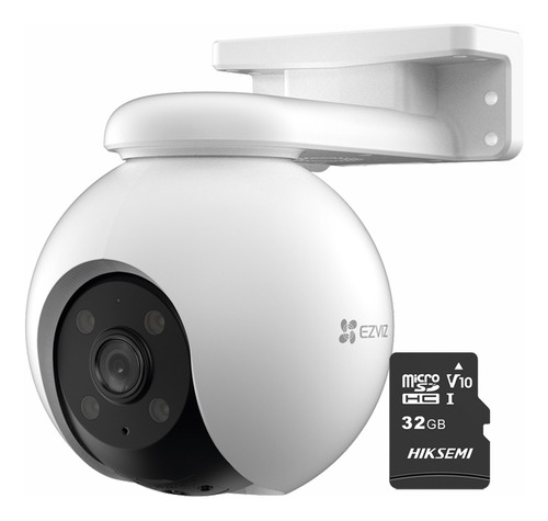 Ezviz Cámara Ptz H8-2k-plus-32 Pt Wifi 3mp 2k Con Detección Humana Luz Parpadeante Colores En Oscuridad Sirena Cs-h8-2k Con Microsd 32gb Ideal Para Uso Exterior