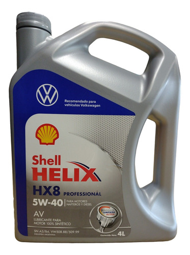Aceite Shell Helix Hx8 Professional Sintetico 5w-40 4 Litros