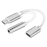 Adaptador Tipo C A Jack Audio 3.5 + Carga Para Xiaomi Huawei