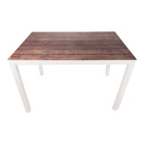 Mesa De Comedor Rectangular Vidrio Simil Madera 130 X 80