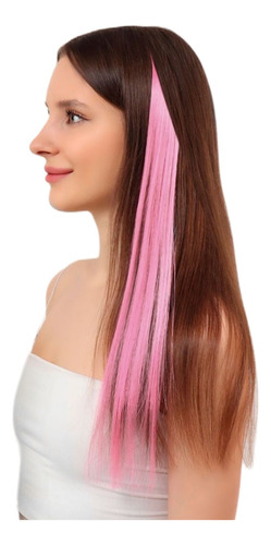 Kit 10 Aplique Mechas Rosa Tic Tac Luzes Cabelo