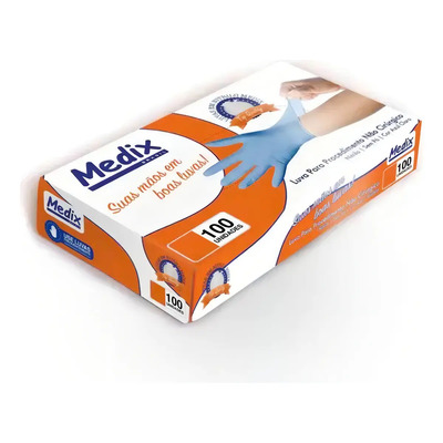 Luvas Descartáveis Nitrílica Azul Violeta Medix Antiderrapante Tamanho G x100 | MercadoLivre