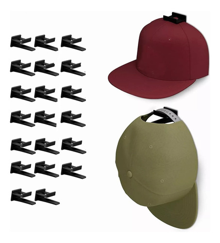 20 Pzas Organizador De Gorras Pared Percheros Porta