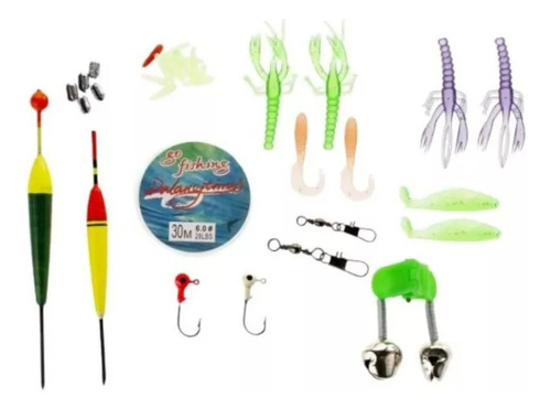 Kit Accesorios Pesca Señuelo Anzuelo Flotadores Plomos Nylon