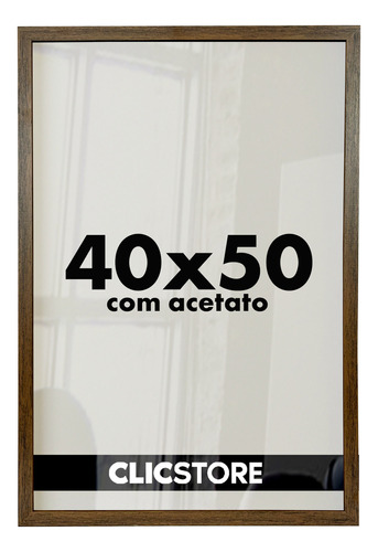 Moldura 40x50 Com Acetato Quadros Poster Foto Casa Parede Cor Tabaco
