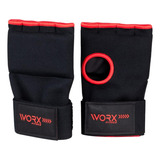 Guantes Vendas Muñequeras De Boxeo Worx Acolchadas Color Negro Talla M