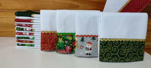 Guardanapo Natal Com Barrados Sortidos Kit 05 Pcs