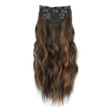 Alxnan Extensión Cabello Pelo 4 Piezas 51cm 190gr Clip Weft