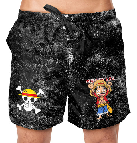Short De Anime One Piece Luffy Outfit Gym Fitness
