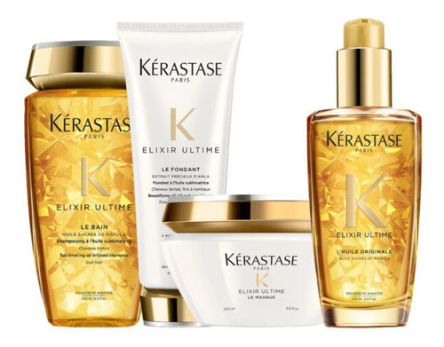 Kerastase Kit Elixir Shampoo Acondicionador Crema Serum