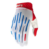 Guante Ciclismo Largos Mtb 100percen Ridefit Blanco Azul