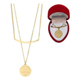 Collar Medalla New York Baño Oro 18k + Estuche Regalo Pana