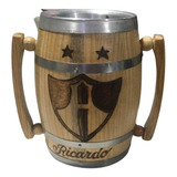 Tarro Madera Personalizado Cervecero Taza Aluminio 2.5 Litro