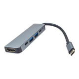 Adaptador Usb-c 5 En 1 Hdmi 4k Usb 3.0 Lector Tarjetas Hub