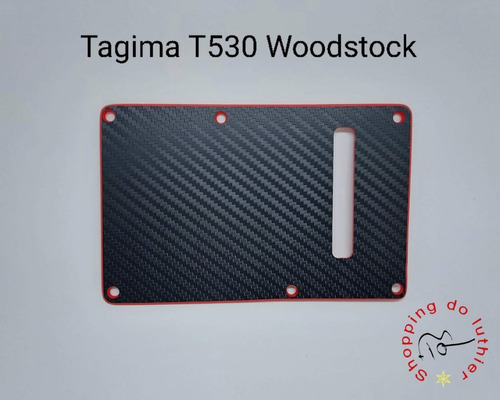 Tampa Traseira Tagima T530 Woodstock Fibra Carbono Com Red