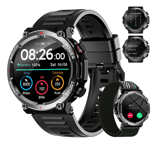 Reloj Inteligente Hombr Smart Watch Militar Prueba De Caída