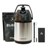 Kit Terere Bomba Garrafa Cronos Copo Quadrado Inox - Sabores