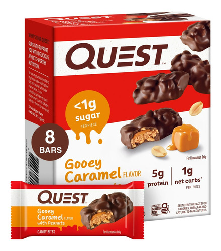 Quest Gooey Caramel With Peanuts Candy Bites 168 Gr