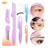 Perfilador Facial Plegable + 2 Repuestos Navaja Ceja Colores