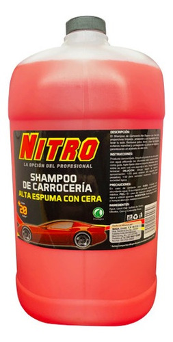 Shampoo Para Carro Alta Espuma  C/cera Presentación De 4lts