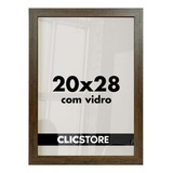 Kit 2 Moldura 20x28 Quadro Vidro Poster Porta Retrato Cursos Cor Tabaco Liso