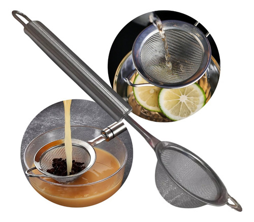 Mini Colador De Te Infusiones Acero Inoxidable Con Mango 